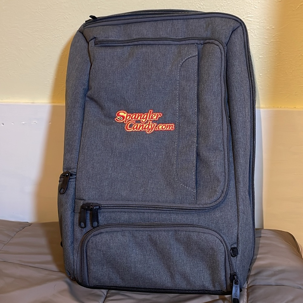 eBags Pro Slim Laptop Backpack Spangler Candy promotional item.